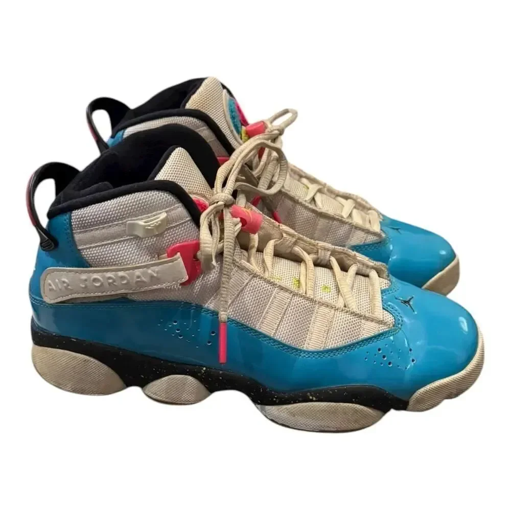 Nike Air Jordan 6 Rings 'South Beach' CK0031-100 Kids Sneakers 7Y